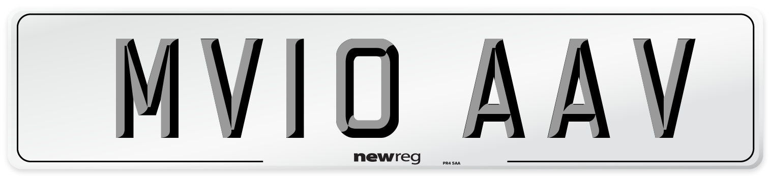 MV10 AAV Number Plate from New Reg